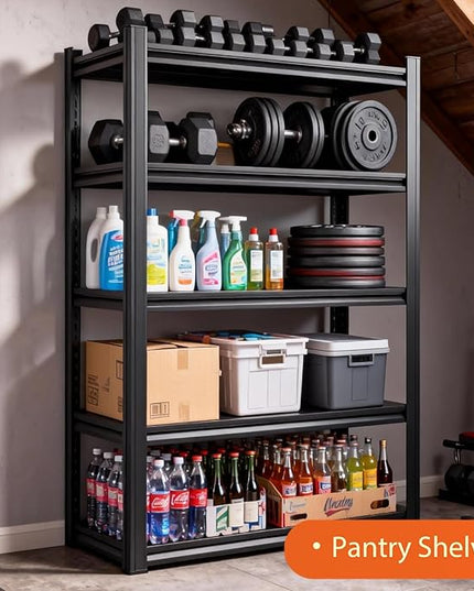 Heavy Duty Storage Shelves Unit, Adjustable Metal Garage Shelving,3500LBS Garage Storage Industrial Shelves,Storage Racks,Steel Shelf Suitable for Shop,Warehouse,Basement