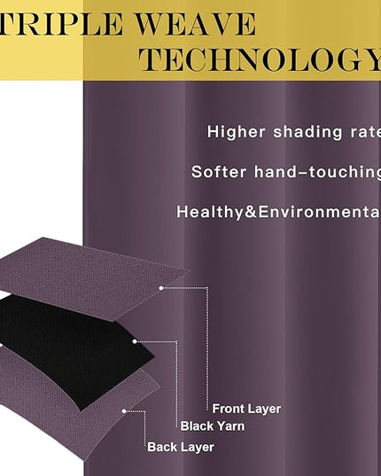 NICETOWN Patio Door Curtain 84 inches Long, Grommet Room Divider Curtain Panel Thermal Insulated Room Darkening for Bedroom/Office, Plum, W100 x L84, 1 Panel
