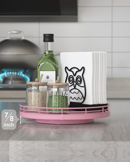 9" Oak Wood Decorative Tray for Home Decor, Tray for Coffee Table Decor Perfume Nightstand Vanity Bathroom Trays for Counter Candle Jewelry Makeup Farmhouse Table Centerpiece for Dining Room Pink