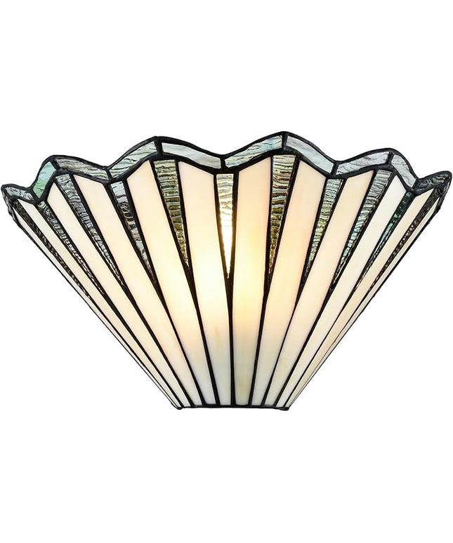 Tiffany Style Wall Sconce 12.2-Inch Stained Glass Wall Light Fixture, Mission Tiffany Sconces Wall Lighting 1-Light Stained Glass Wall Sconce Decor for Bedroom Hallway Stairway Bathroom Home