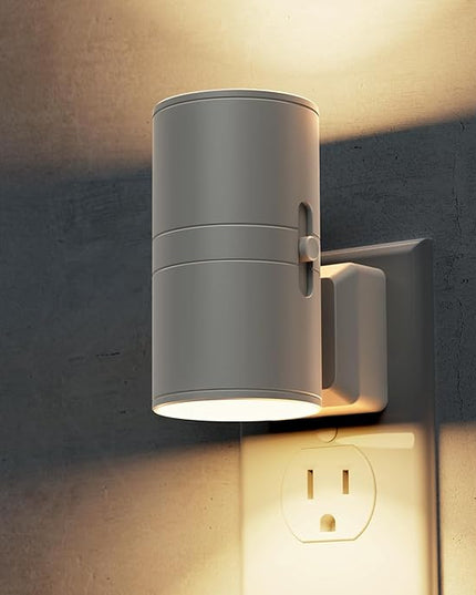 L LOHAS LED Night Light Plug in, Night Lights Plug into Wall, Dusk to Dawn Sensor, Adjustable Brightness Soft White Nightlight, 3000K 100LM Dimmable Nightlights for Hallway Bedroom Stairway, 1 Pack