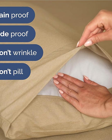 Full Size 4 Piece Sheet Set - Comfy Breathable & Cooling Bed Sheets Set - Hotel Luxury Bedding for Women, Men, Kids, Teens, Boys & Girls - Deep Pockets, Soft & Wrinkle Free - Tan (Heathered Sheets)