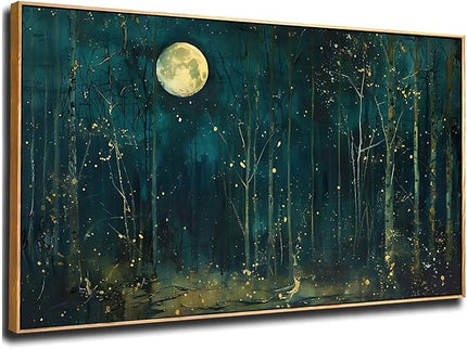 ILLBDR Framed Large Wall Art Moon Nature Landscape Wall art Forest Decor Rustic Farmhouse Print Artworf for Bedroom Living Room Office 24"x48"