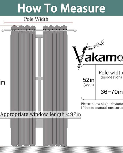 Yakamok Navy Blue 100% Blackout Curtains 96 Inches Long Thermal Insulated Window Curtain for Bedroom Living Room Darkening Set of 2 Panels Grommet Top Drapes with 2 Thick Layers 52x96 Inches Dark Blue