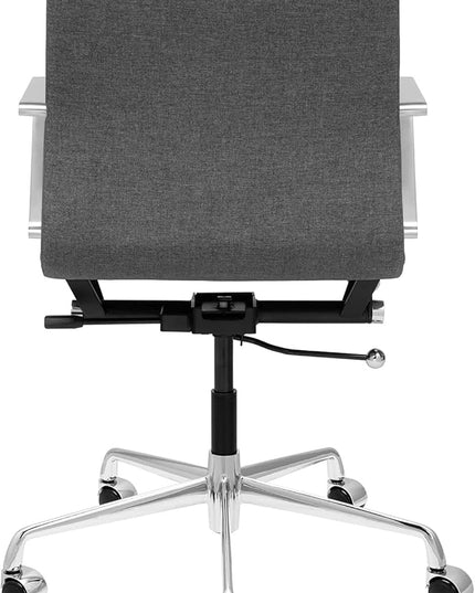 Laura Davidson Furniture SOHO II Padded Management Office Chair - Mid Back Desk Chair with Arm Rest, Swivel & Cushion Availability, Made of Poly-Cotton Fabric, Charcoal Fabric, Computer Chair