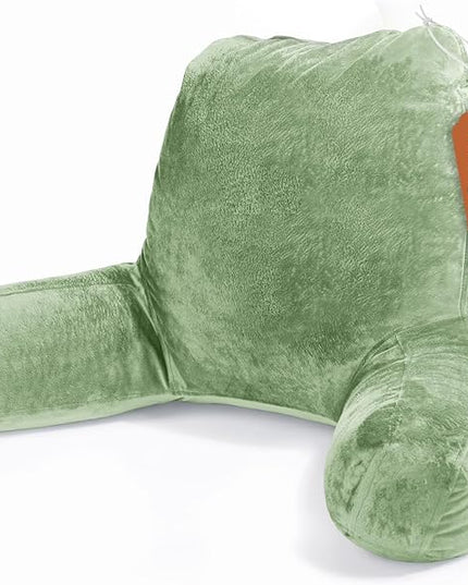 Sasttie Reading Pillow for Sitting in Bed Adult, Back Pillow for Bed Sitting Up, Backrest Back Support Chair Pillow, College Dorm Essentials for Girls and Boys, Sage Green Standard