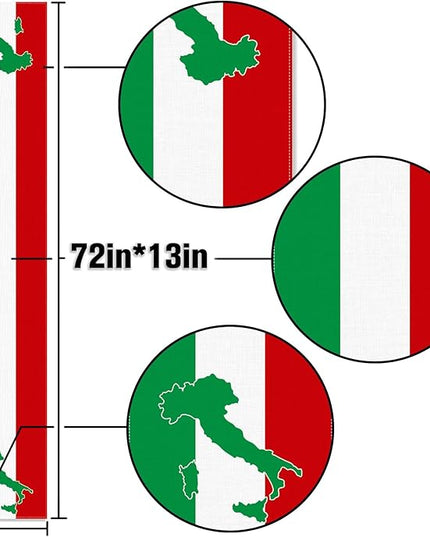 Italy Flag Table Runner Italian Themed Birthday Party Decoration Dining Room Home Kitchen Island Decor