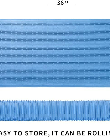 Silicone Dish Drying Mat for Multiple Usage,Easy clean,Eco-friendly,Heat-resistant Silicone Mat for Kitchen Counter or Sink,Refrigerator or Drawer Liner Lichen BlueL 5XL 36inches x 18inches