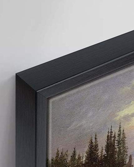 Aubeeba Forest Wall Art Landscape Pictures Canvas Artwork Decor,Vintage Framed Mountain Scenery Painting for Living Room Office Bedroom 12x16 inches