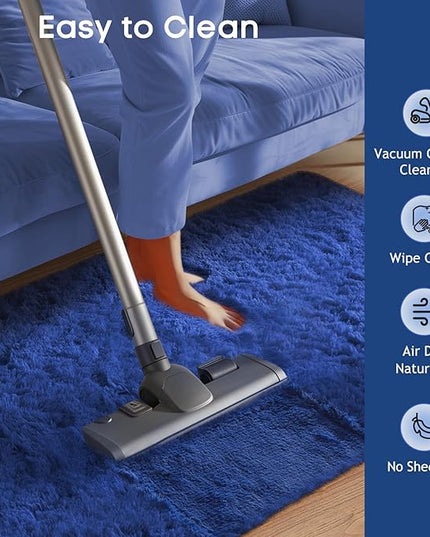Ophanie Blue Runner Rug for Hallway, 2x6 Bedroom Bedside Living Room Rugs, Non Slip Fluffy Soft Shaggy Carpet for Kids Girls Boys Dorm Nursery Home Decor Aesthetic