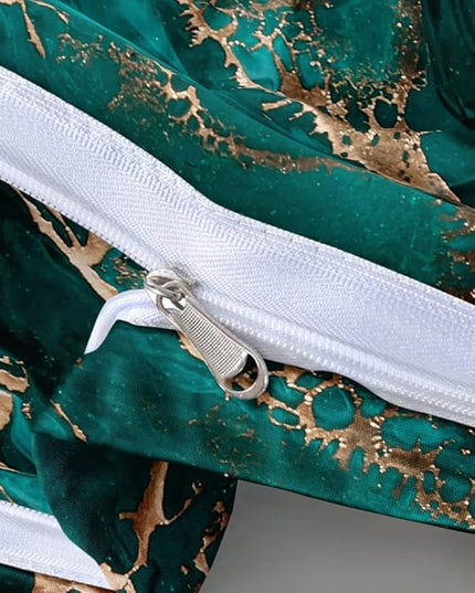 Emerald Green Comforter Cover Queen Size Forest Green Pillow Covers Dark Green Duvet Cover Set Green Bed Set Olive Marble Bedding Sets