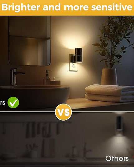 L LOHAS LED Night Light, Automatic Night Lights Plug into Wall, 2 Pack Nightlights with Light Sensor, 3000K Soft White 0-100LM Dimmable Modern Nightlight for Kids Bedroom Hallway