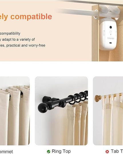 Automatic Curtain Opener - Gifts for Women and Men,Electric Curtain with Remote Smart Curtain Opener Electronic for Roman Rails