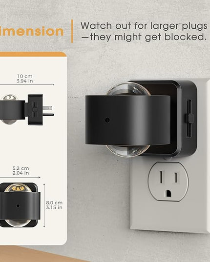 Briignite Night Light Projector, LED Night Lights Plug into Wall, 180° Rotating Night Light for Kids, Dusk to Dawn Sensor, 0-150LM Dimmable, Warm White Ambient Lighting for Bathroom, Gifts, 2 Pack