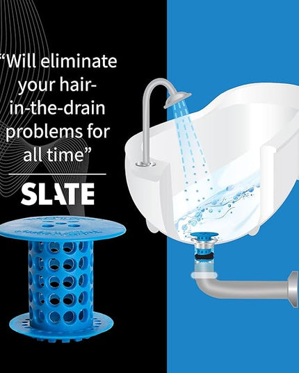 TubShroom Tub Drain Hair Catcher Strainer, Blue – Drain Protector and Hair Catcher for Bathroom Drains, Fits 1.5” – 1.75” Bathtub and Shower Tub Drains