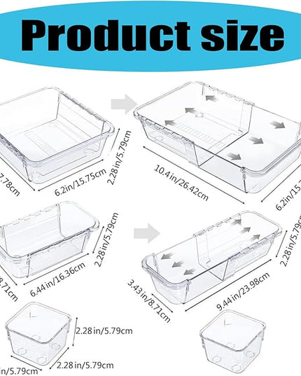 Expandable Drawer Management Systems With Adjustable ABS Materials Storage Tray For Home Organization Expandable Storage Tray