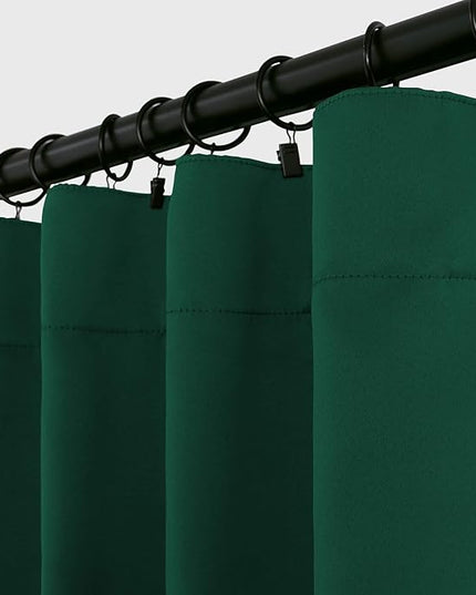 BGment Rod Pocket and Back Tab Blackout Curtains for Bedroom - Christmas Emerald Green Thermal Insulated Room Darkening Curtains for Living Room, 2 Window Curtain Panels (42 x 63 Inch)