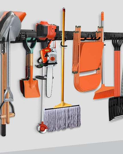 Garage Garden Tool Storage Rack Organizer Wall Mount, Yard Shovel Rack Holder Organization, Heavy-Duty Extra Width Panels for Hanging Landscaping Equipment,Ladders,Sport Gears,Hoses,Lawn Trimmer
