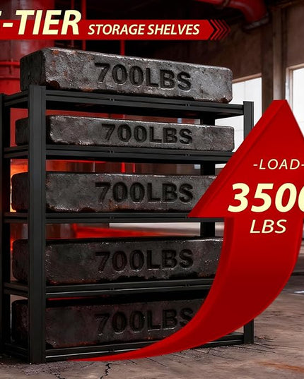 Heavy Duty Storage Shelves Unit, Adjustable Metal Garage Shelving,3500LBS Garage Storage Industrial Shelves,Storage Racks,Steel Shelf Suitable for Shop,Warehouse,Basement
