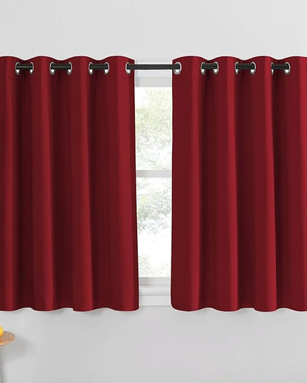 NICETOWN Blackout Drapery Curtain Panel - Thermal Insulated Solid Grommet Blackout Curtain/Panel/Drape for Living Room(Single Panel, 52 by 54-inch, Burgundy Red)