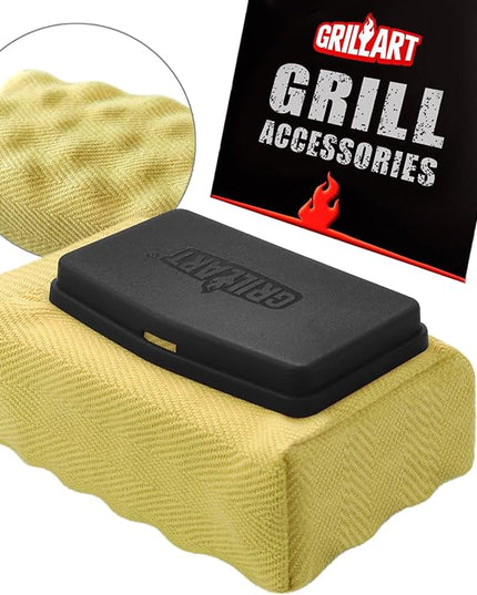 GRILLART Grill Brush Bristle Free, Replaceable BBQ Cleaning Head (No Handle), Safe Replacement Cleaning Pad for Cast Iron/Stainless-Steel Grates - Black