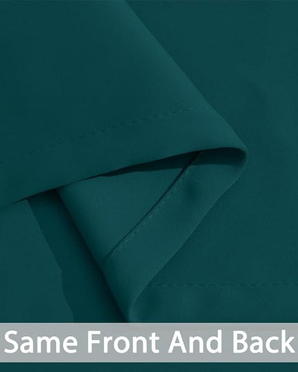 Yakamok Blackout Curtains for Bedroom 2 Panels Set Thermal Insulated Room Darkening Dark Black Out Drapery Grommet Window Treatments Drapes for Living Room, 70x84, Dark Teal