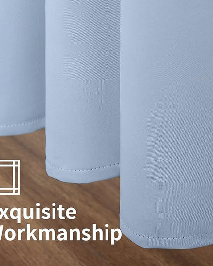 YoungsTex Light Blue Blackout Curtains 84 Inches Long for Living Room - Thermal Insulated with Grommet Darkening Window Treatments Privacy for Kids Boy Nursery Bedroom, 2 Panels, 52 x 84 Inch