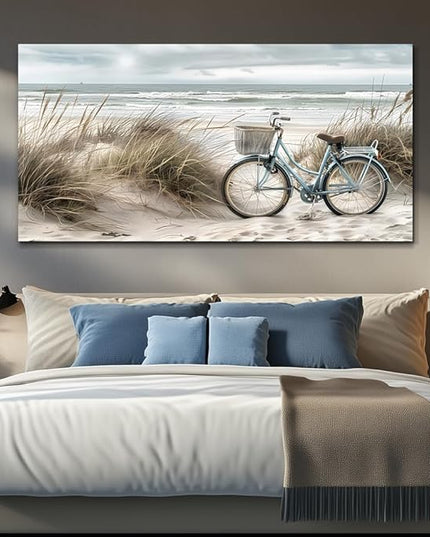 ERQINHUA Large Wall Canvas Picture Aesthetics Painting With Printed Wall Art For Restaurant Marine Beach Landscape Painting Wall Decor For Office Living Room Bedroom Home Decoration 30 X 60 Inches
