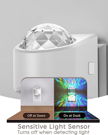Night Lights Plug into Wall, Star Projector for Bedroom, Night Light Projector for Kids, 9-Color RGB Galaxy Nightlight with Dusk to Dawn Sensor for Bathroom, Home Gaming Room Decor Gifts