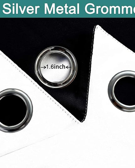 Yakamok Full Blackout Curtains 84 Inches Long,Blackout Curtain Panels for Bedroom, 2 Thick Layers Grommet Top Thermal Insulated Drapes with Black Liner for Living Room(42Wx84L, Pure White, 2 Panels)