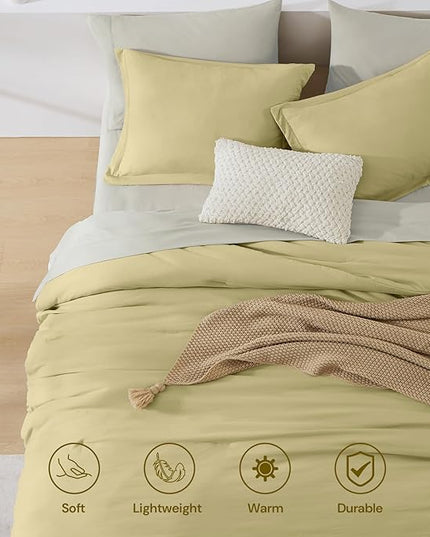 WRENSONGE Full Size Comforter Set- 7 Pieces Hemp Bed in a Bag Full Size Comforter with Fitted Sheet, Flat Sheet, 2 Pillow Shams, 2 Pillowcases, Warm Bedding Sets for All Season