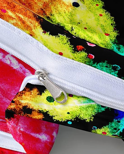 Colorful Tie-Dye Duvet Cover Set Queen Size Watercolor Rainbow Tie Dye Comforter Cover Abstract Art Bed Set Bedding Bedroom