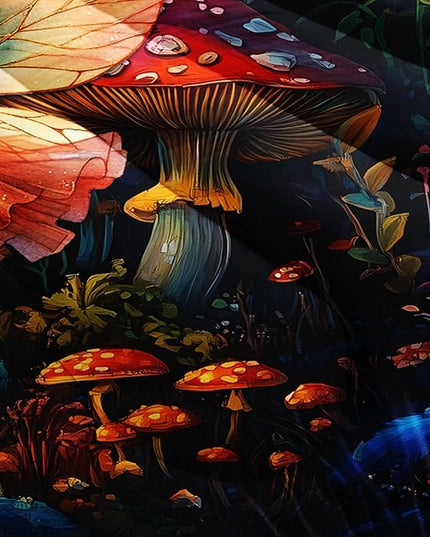 AILONEN Cartoon Butterfly Fairy Twin Size Comforter Set for Girls Kids,Mysterious Mushroom Forest Duvet Set 3Pcs,Beautiful Dancing Fairy Comforter with 2 Pillowcases