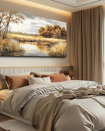 ERQINHUA Large Wall Decor Canvas Painting Wall Art For Bedroom Living Room Decor Lake Surface Landscape Painting Artwork Print For Home Decor Room For office Farmhouse Room Wall Decoration 30x60 In