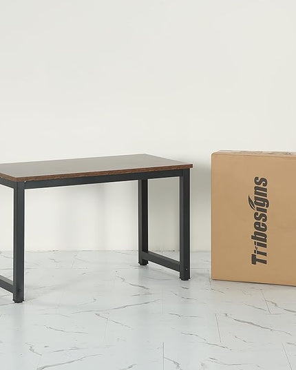 Tribesigns Modern Simple Computer Desk, 47 inch Vintage Office Desk Computer Table, Study Writing Study Desk Workstation for Home Office, Rustic Brown