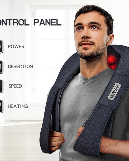 Mo Cuishle Shiatsu Back Shoulder and Neck Massager with Heat, Electric Deep Tissue 4D Kneading Massage, Best Gifts for Women Men Mom Dad, Fathers Day, Mothers Day, Christmas Gifts