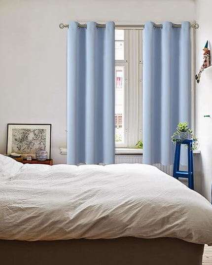 BGment Blackout Curtains for Living Room - Grommet Thermal Insulated Room Darkening Curtains for Bedroom, 2 Panels of 42 x 72 Inch, Spa Blue