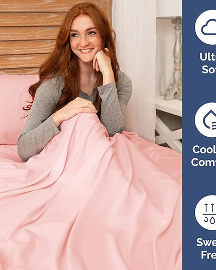 Twin Size 3 Piece Sheet Set - Comfy Breathable & Cooling Bed Sheets Set - Hotel Luxury Bedding for Women, Men, Kids, Teens, Boys & Girls - Deep Pockets, Ultra-Soft, Wrinkle Free - Oeko-Tex - Baby Pink