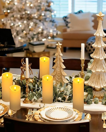 24 Pack Christmas Decoration Flickering Flameless Candles, Battery Operated Candles,LED Candles for Home Decor,Wedding,Halloween,Birthday,Valentine'sDay (D2.2 xH 5" 6" 7" Ivory)