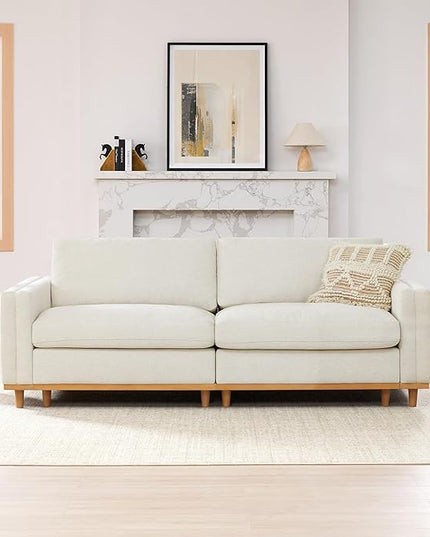 CHITA Super Large Luxury Loveseat Sectional Modular Sofa, Down Filled Modern Sofa, Deep Seat Comfty Cloud Couch, 83 inch Width, 2 Seat Couch, Solid Wood Leg, Linen