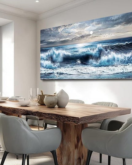 ERQINHUA Large Wall Art For Living Room Canvas Wall Decor For Bedroom Marine Landscape Painting Restaurant Office Canvas Art Prints Pictures Artwork Ready To Hang Bathroom Home Decorations 20"x40"