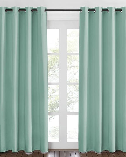 NICETOWN Blackout Curtains 84 Inch Length, Thermal Insulated Room Darkening Drapes Grommet Window Covering for Living Room Bedroom (W52 x L84 Inch, 1 Panel, Aqua Blue)