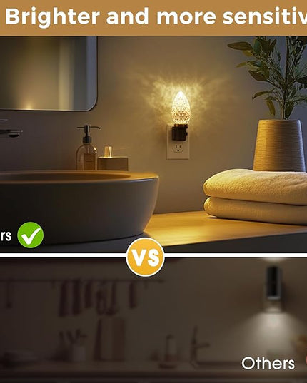 L LOHAS LED Night Light, LED Night Lights Plug into Wall, Dimmable Night Light with Auto Light Sensor, 3000K Warm White 0-100LM, Adjustable Brightness Nightlight, Bathroom Hallway Bedroom
