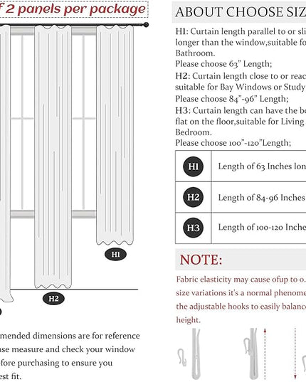 Linen Pinch Pleated Curtains White 84 Inches Long Drapes for Bedroom, Light Filtering Pleat Privacy 7 Ft Thick Linen Blend Window Non See Through Curtain with Back Tab and Hooks 40" W x 84" L
