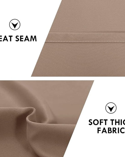 DWCN Blackout Curtains Room Darkening Thermal Insulated Bedroom Curtains Window Curtain Panels, 38 x 63 inches Long, Set of 2 Khaki Rod Pocket Drapes