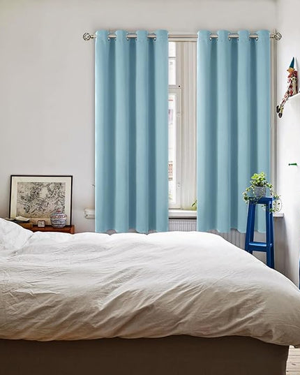BGment Room Darkening Curtains 72 Inches Long - Grommet Thermal Insulated Drapes Window Treatment Curtains for Bedroom, 2 Panels, 52 x 72 Inch, Greyish Blue