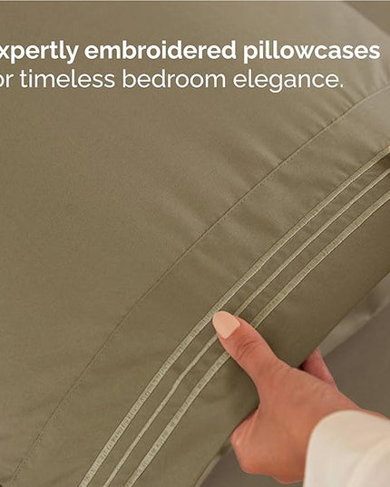 Twin XL Size 3 Piece Sheet Set - Comfy Breathable & Cooling Bed Sheets Set - Hotel Luxury Bedding for Women, Men, Kids, Teens, Boys & Girls - Deep Pockets, Ultra-Soft, Wrinkle Free - Oeko-Tex - Khaki