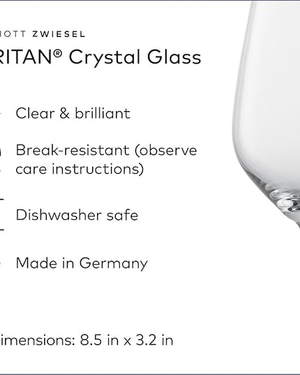 SCHOTT ZWIESEL Forté White Wine Glasses (Set of 8), Wine Glasses for White Wine, Dishwasher-Safe Machine-Made Tritan Crystal glasses, Made in Germany (9.5 Ounce)