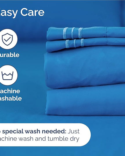 Twin XL Size 3 Piece Sheet Set - Comfy Breathable & Cooling Bed Sheets Set - Hotel Luxury Bedding for Women, Men, Kids, Teens, Boys & Girls - Deep Pockets, Soft, Wrinkle Free - Oeko-Tex - Royal Blue