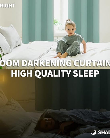 BGment Blackout Curtains - Grommet Thermal Insulated Room Darkening Bedroom and Living Room Curtains, Set of 2 Panels (52 x 45 Inch, Frosty Green)